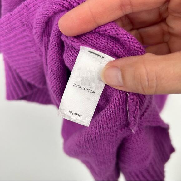 J. Jill 100% Cotton Purple V-Neck Sweater Size XS - Picture 5 of 7